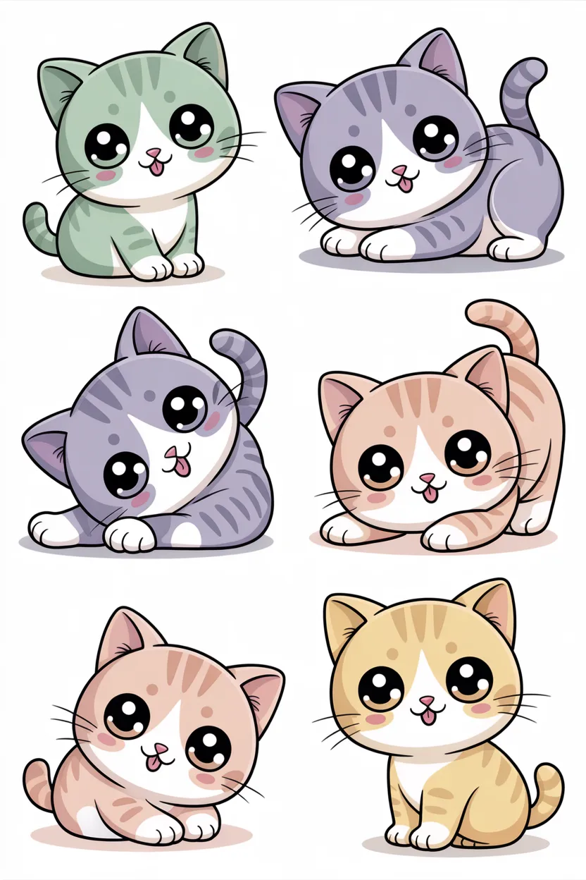 cute kawaii aesthetic sticker set free printable