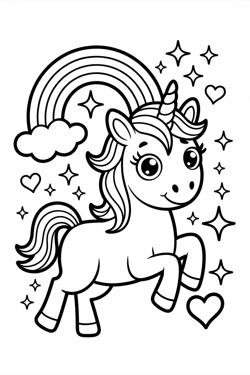 cute unicorn coloring pages free printable
