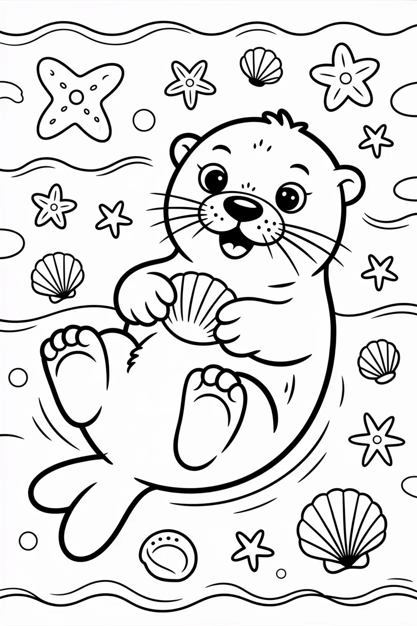 sea otter coloring pages free printable