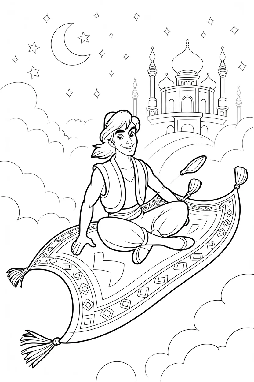 Aladin coloring pages free printable