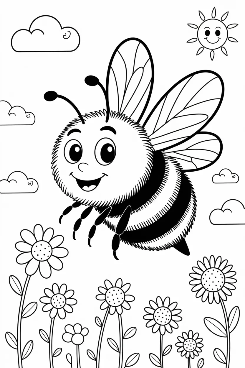 5 Honey bee coloring pages free printable