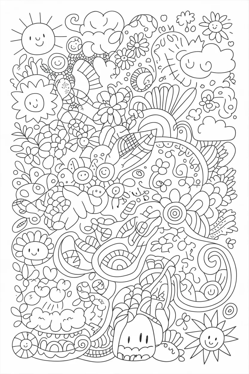Doodles coloring pages free printable
