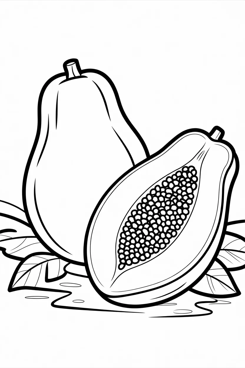 5 Papaya coloring pages free printable