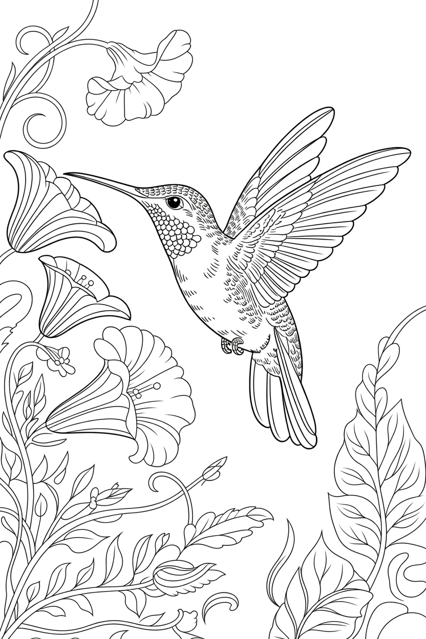 beautiful hummingbird coloring pages free printable