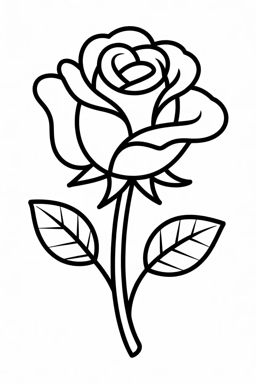 Rose flower coloring pages free printable