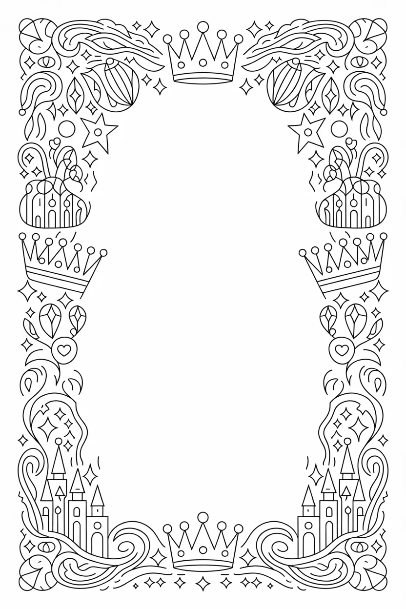 Royal Frame Coloring Pages Free Printable