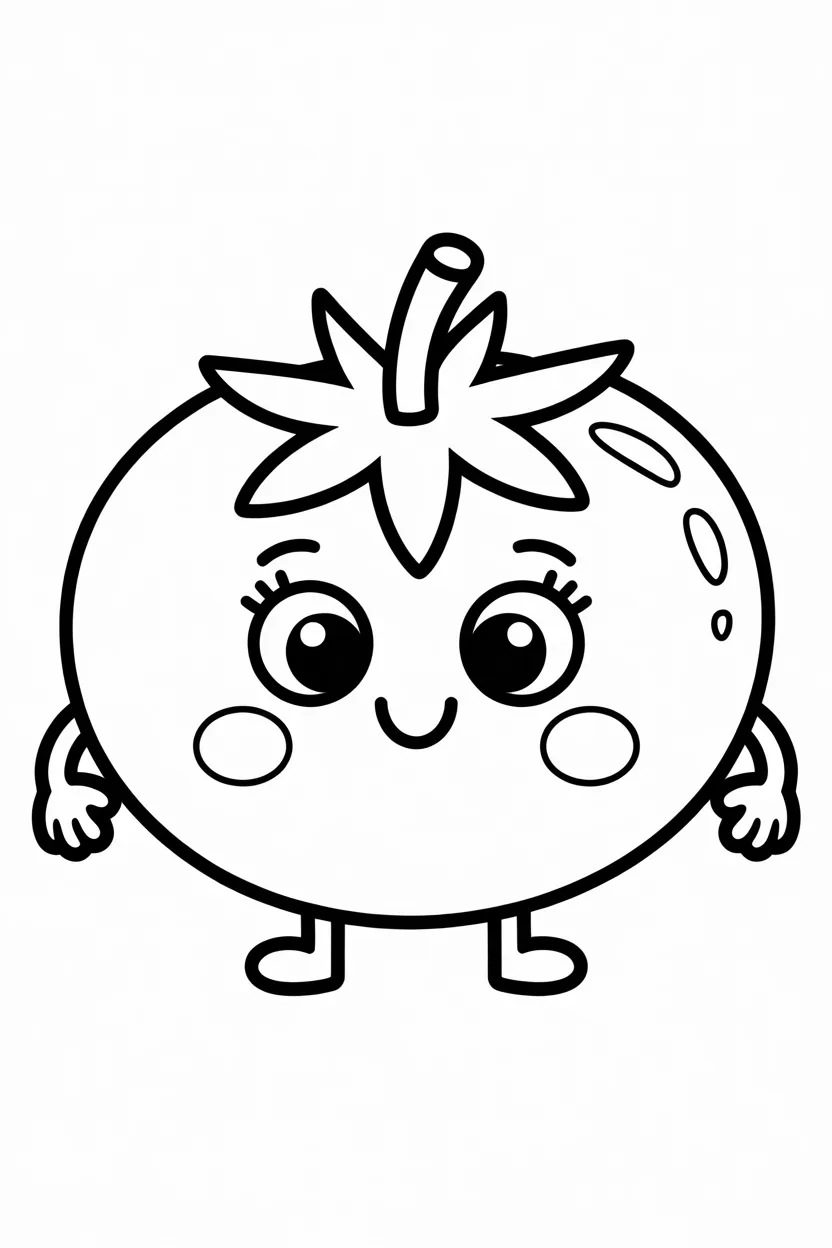 5 Cute Tomato coloring pages free printable