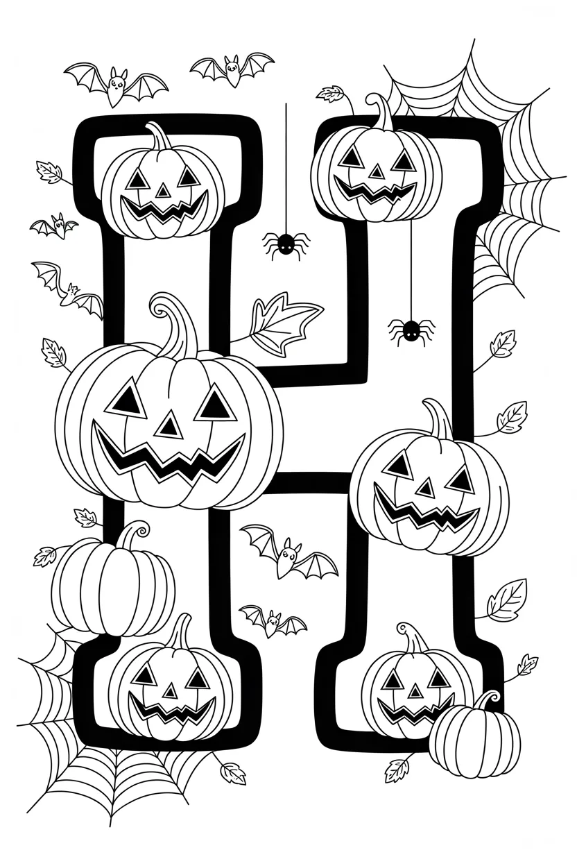 alphabet letter H coloring pages free printable