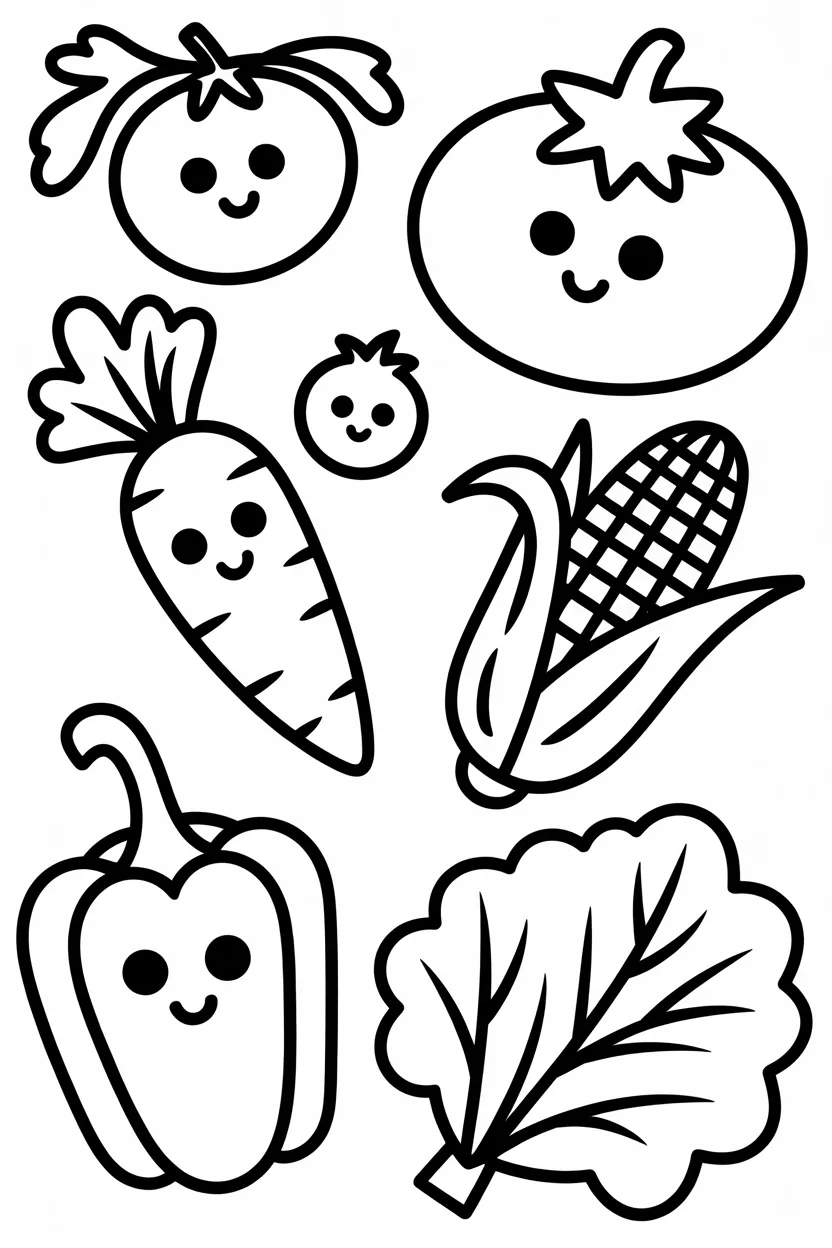 vegetables coloring pages free printable 