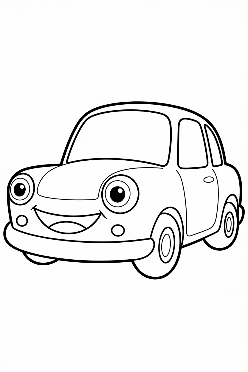 5 Cute Cartoon car coloring pages