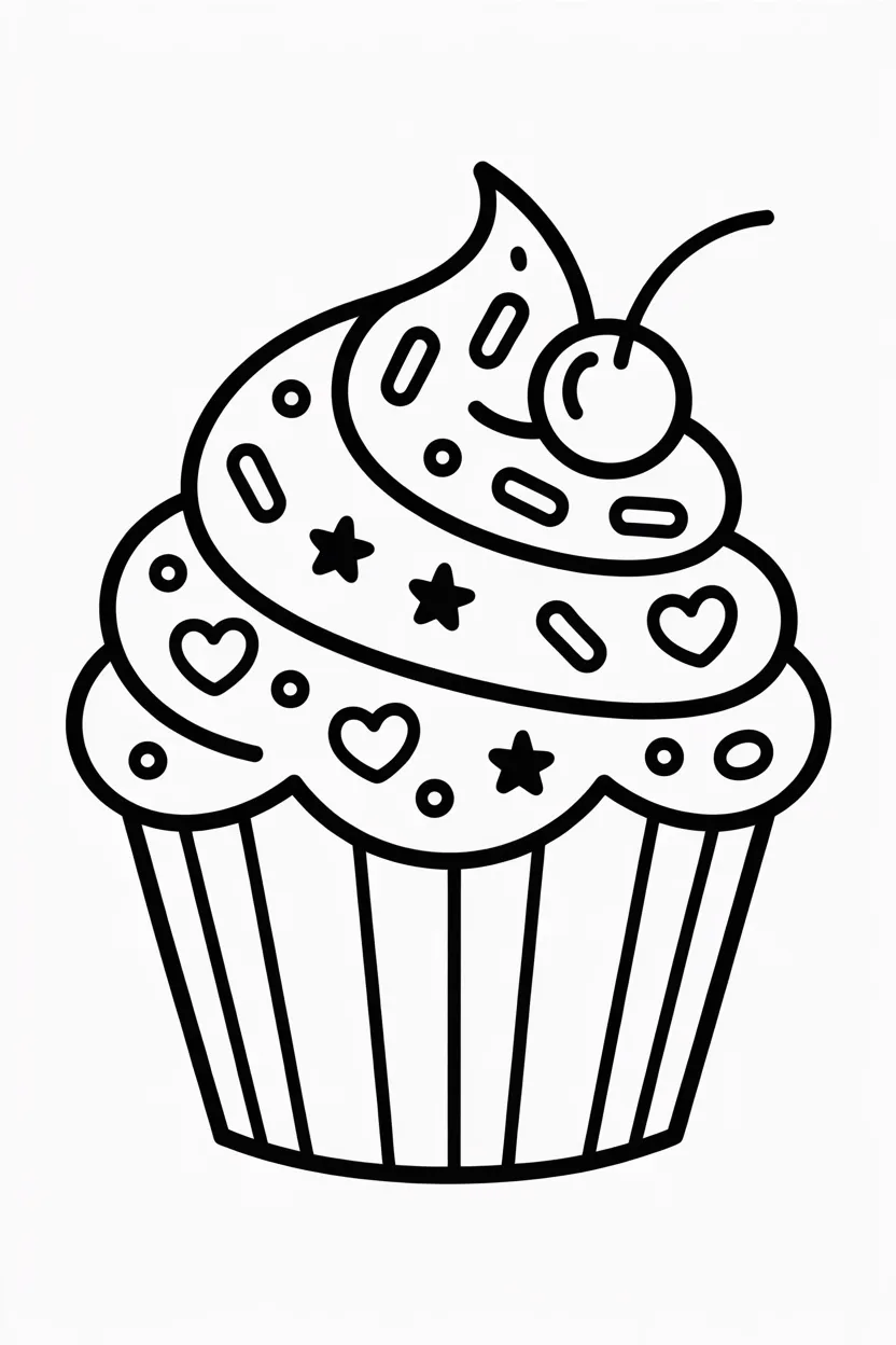 5 cupcakes coloring pages free printable