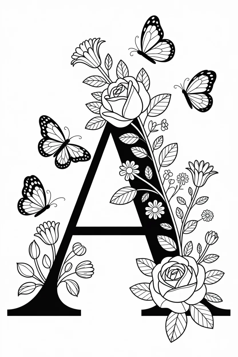 alphabet letter A coloring pages free printable