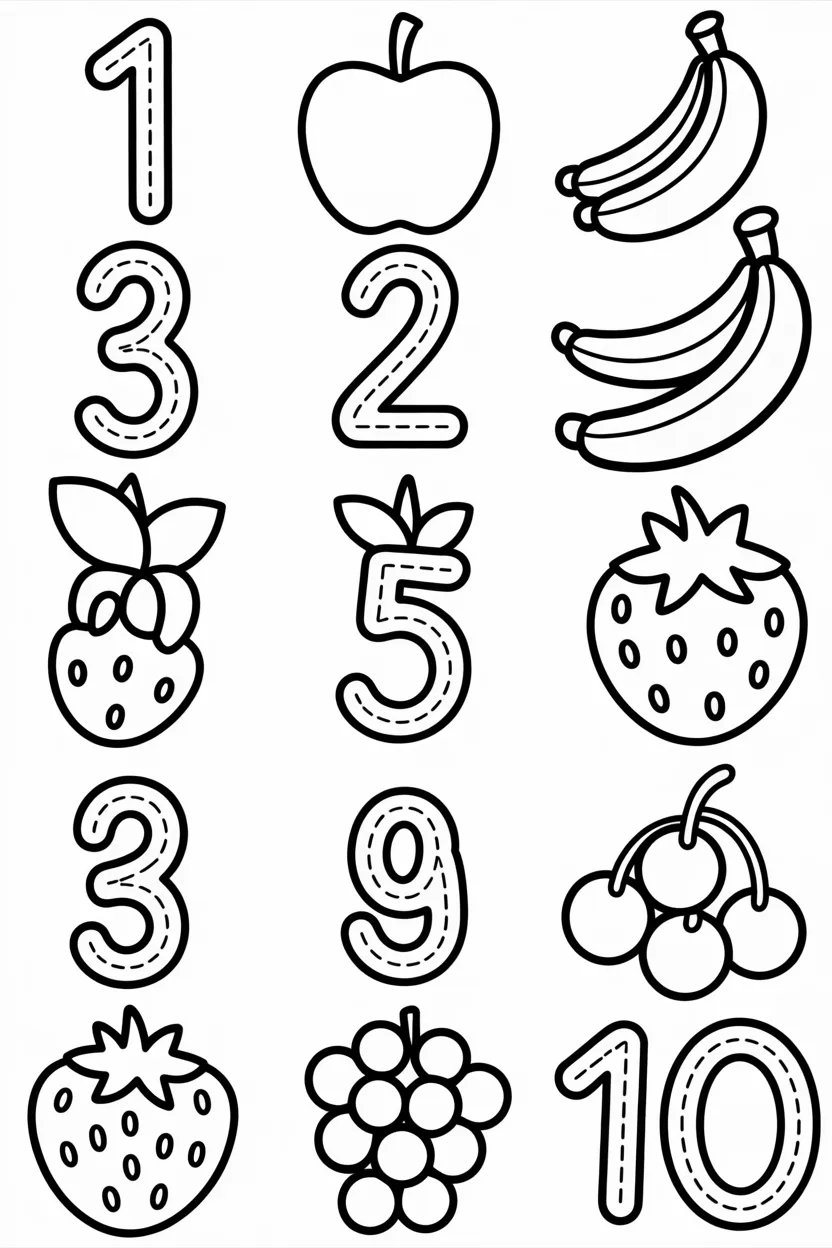5 Count and Trace Activity Pages Free Printable