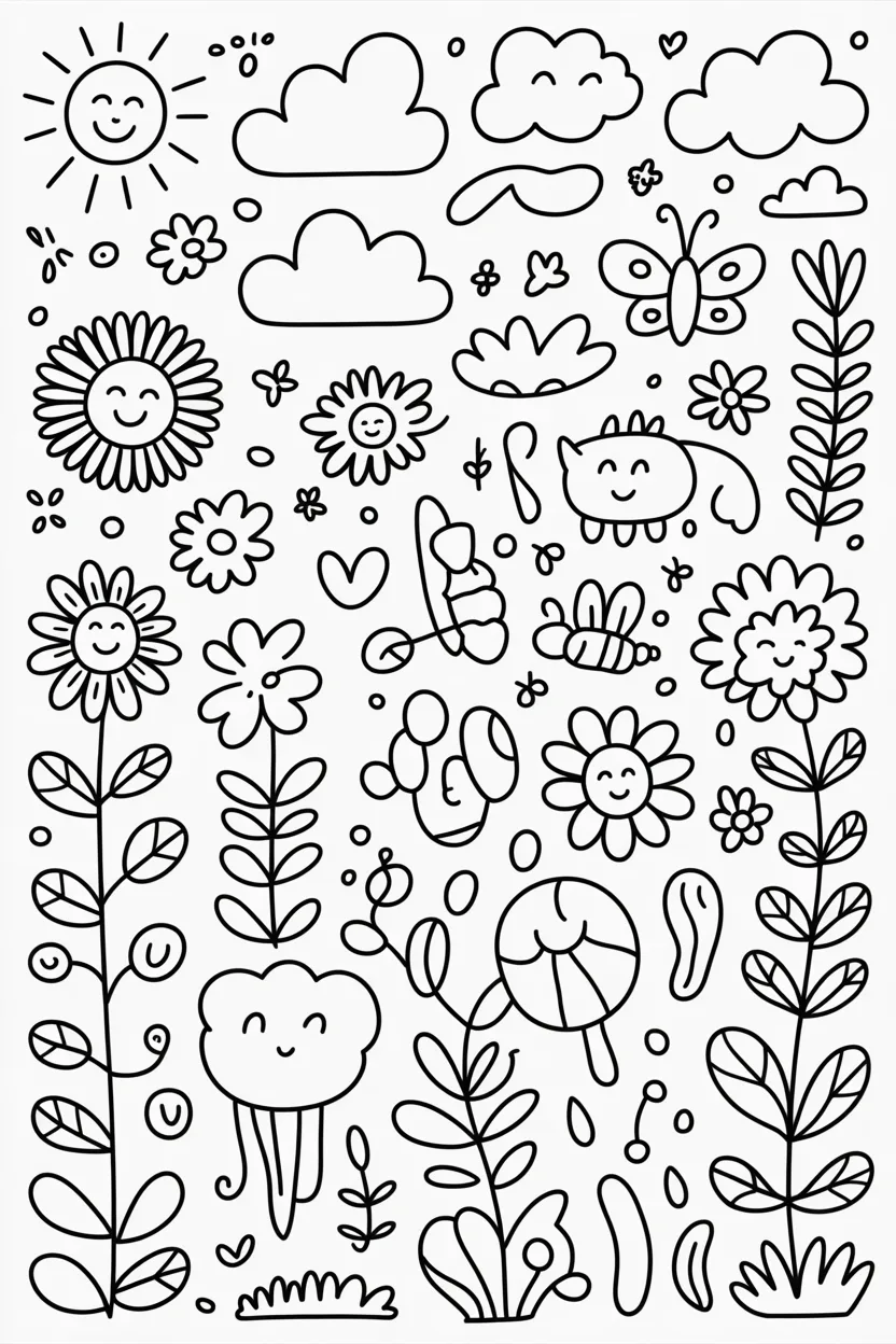 Doodles coloring pages free printable