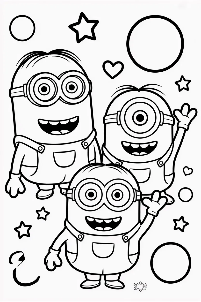 4 Minions coloring pages free printable