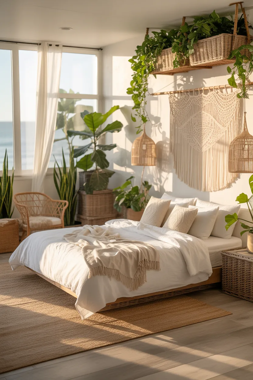 Coastal Boho Bedroom Decor