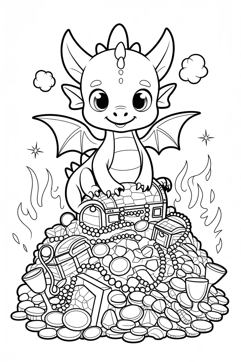 cute baby dragon coloring pages free printable