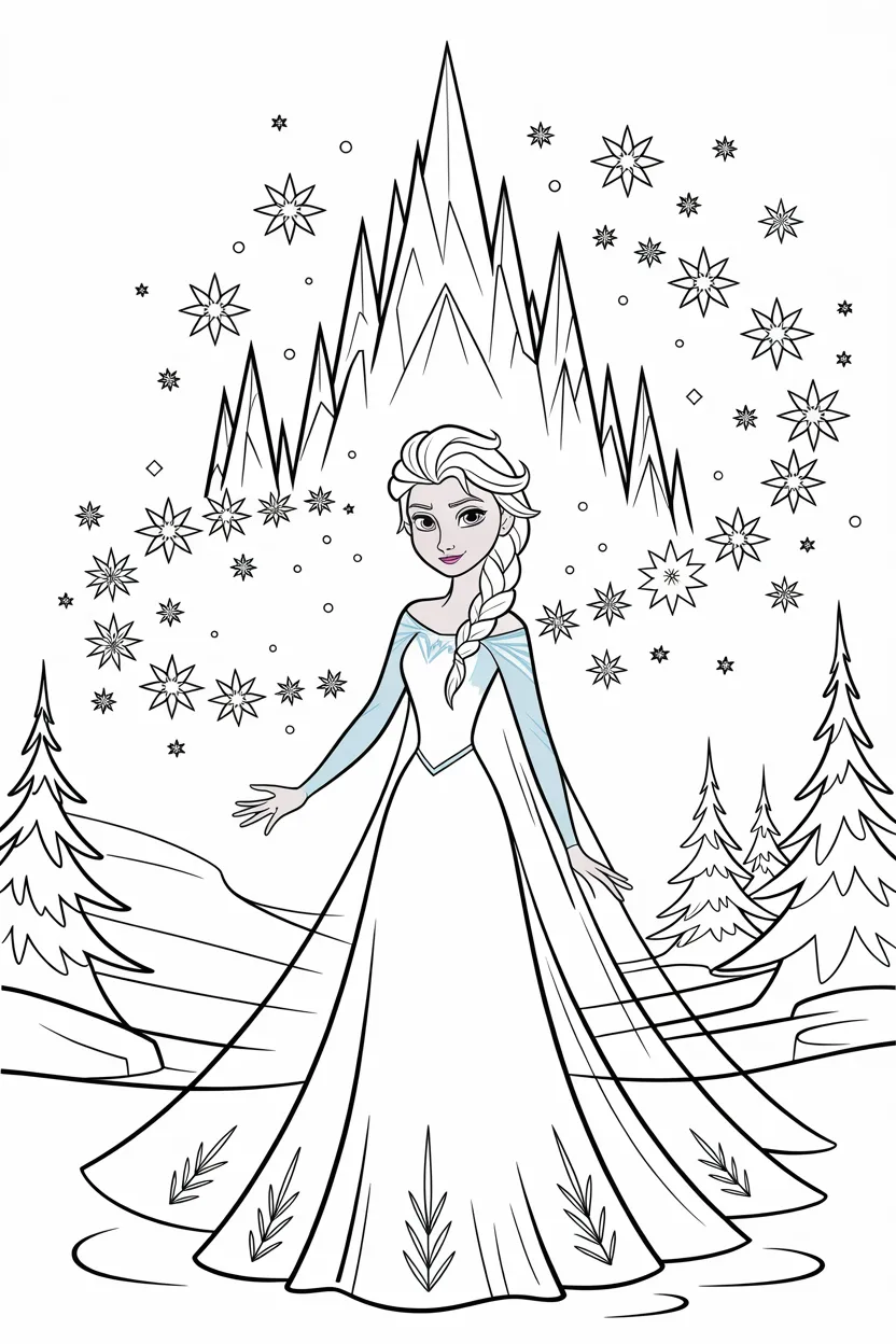 4 Frozen coloring pages free printable