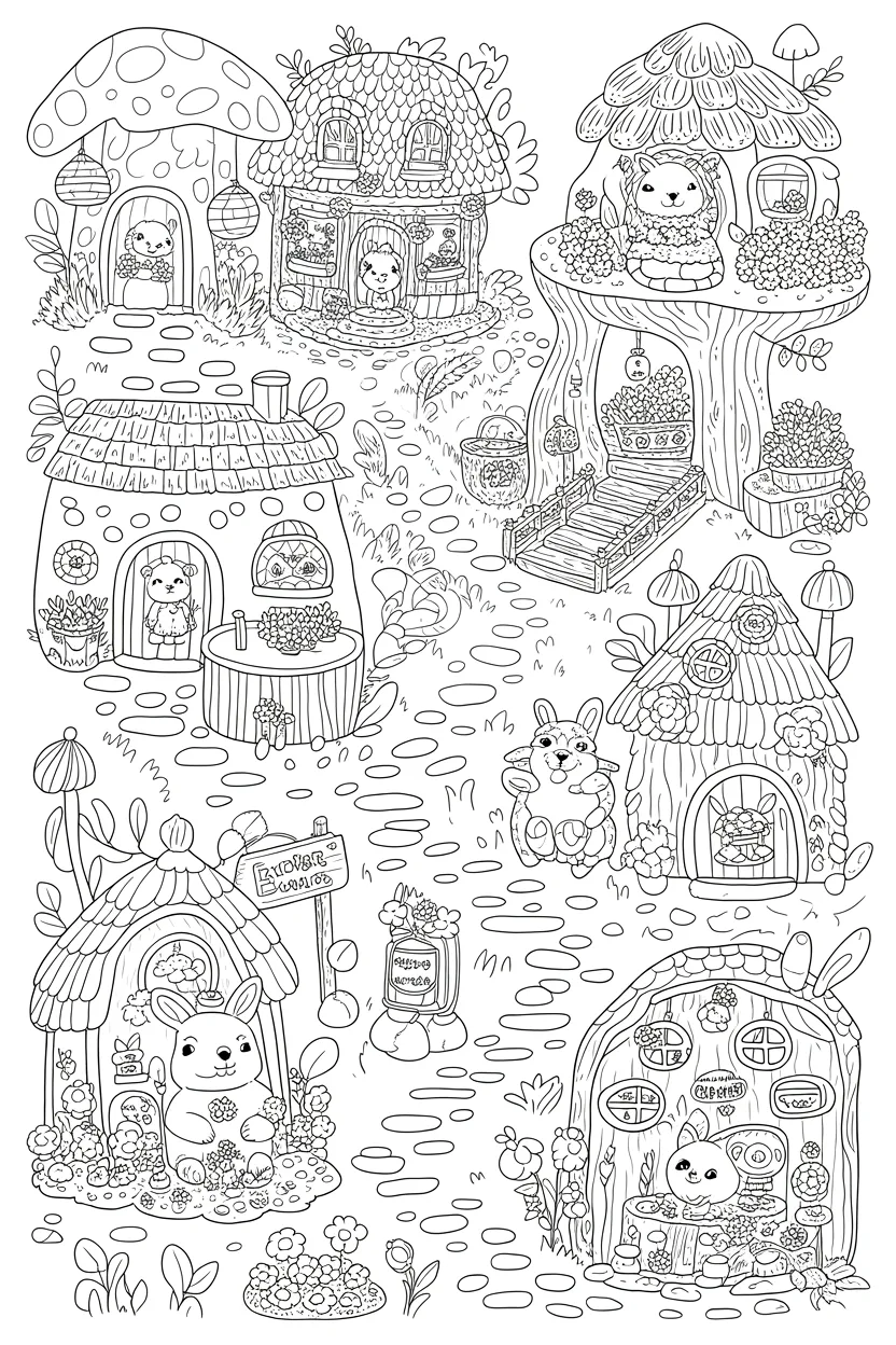 cute Miniature animal coloring pages free printable