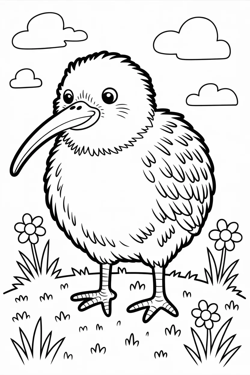5 Kiwi coloring pages free printable 