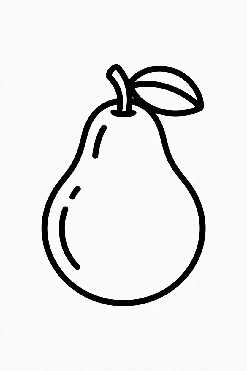 5 Pear coloring pages free printable