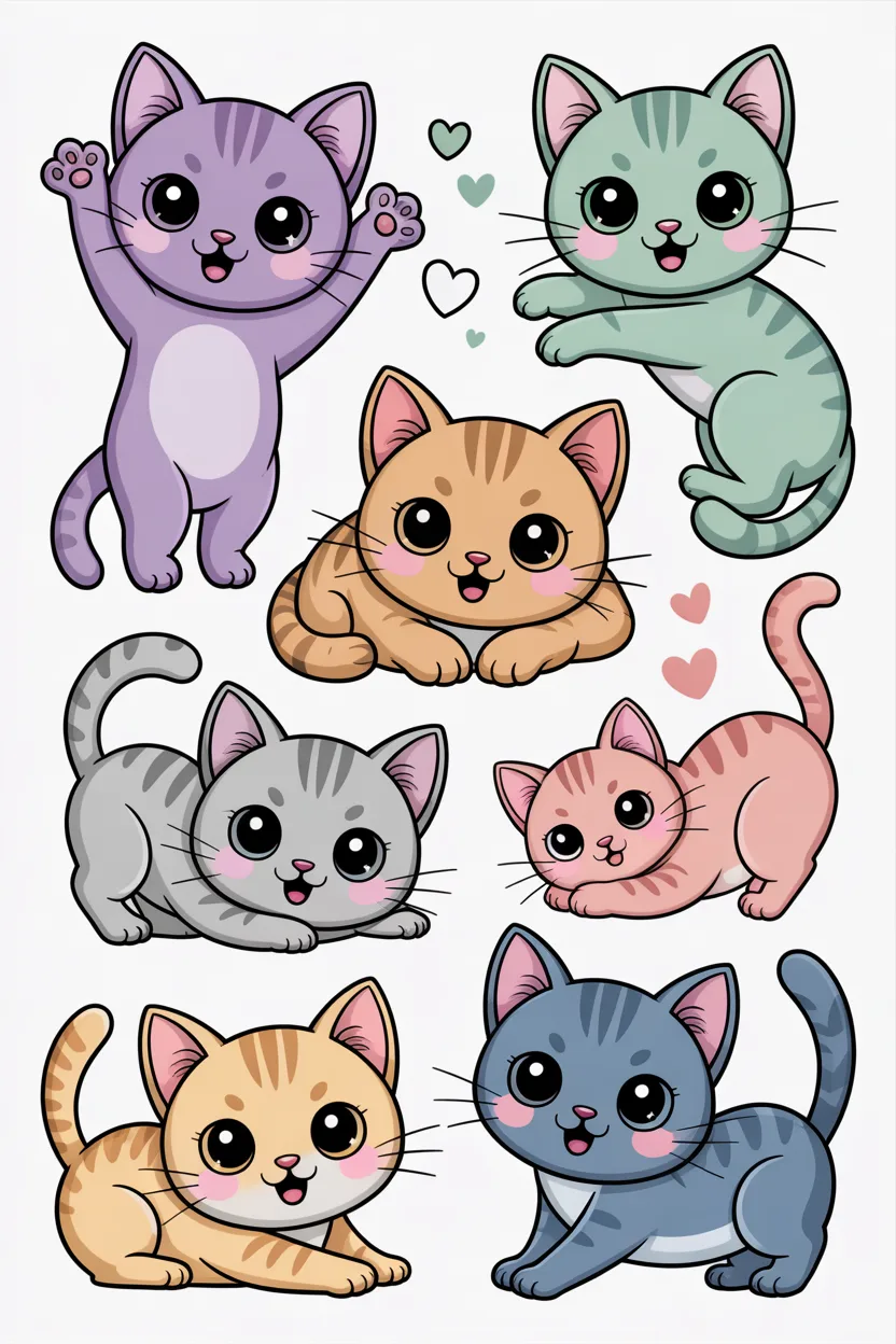 cute kawaii aesthetic sticker set free printable