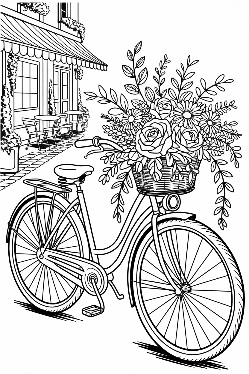 vintage bicycle coloring pages free printable