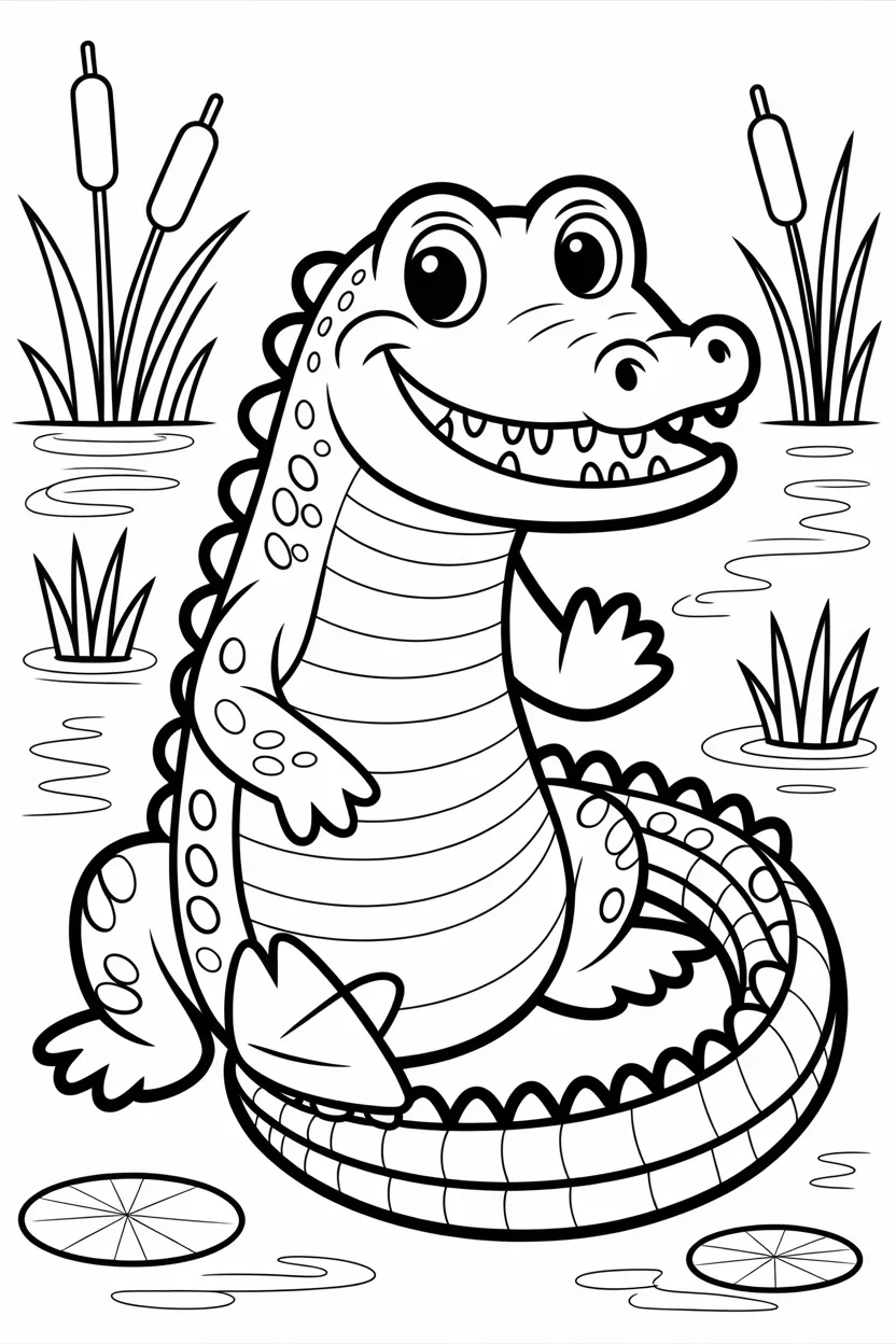 5 crocodile coloring pages free printable