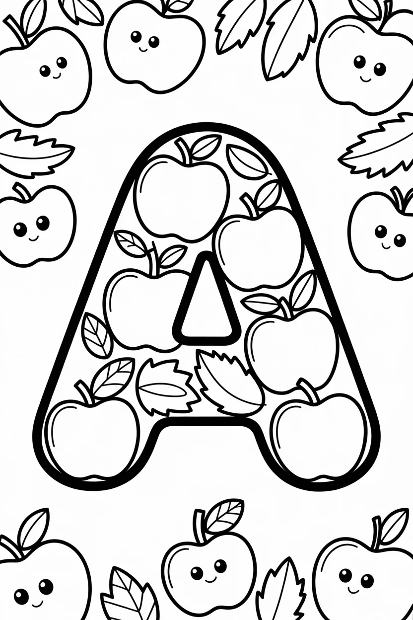 alphabet letter A coloring pages free printable