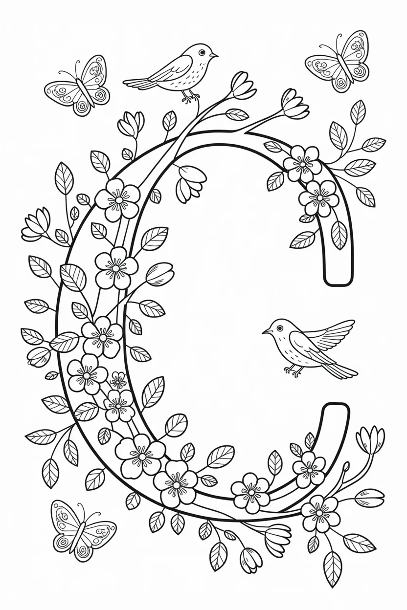 alphabet letter C coloring pages free printable