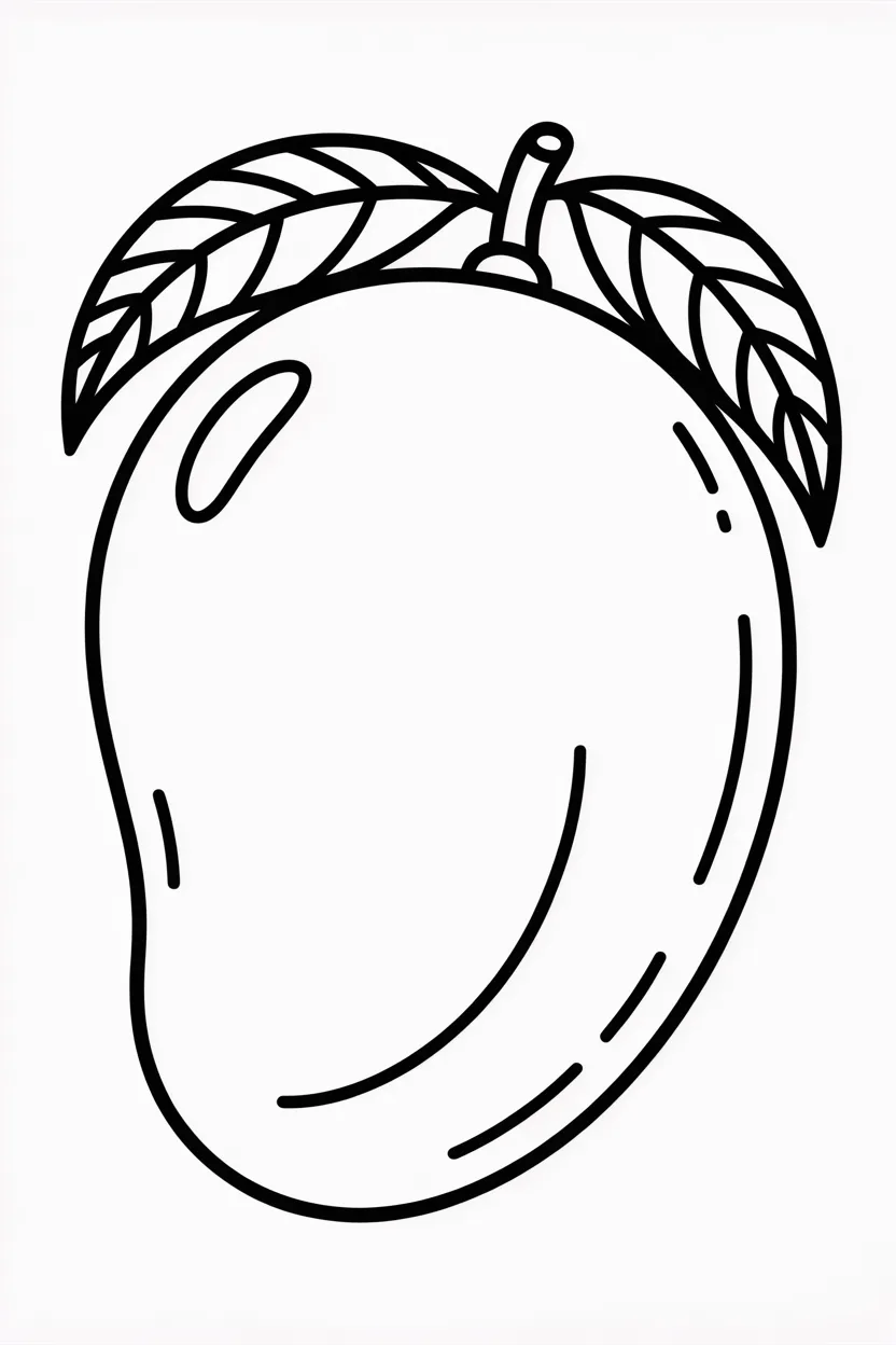 5 Mango coloring pages free printable