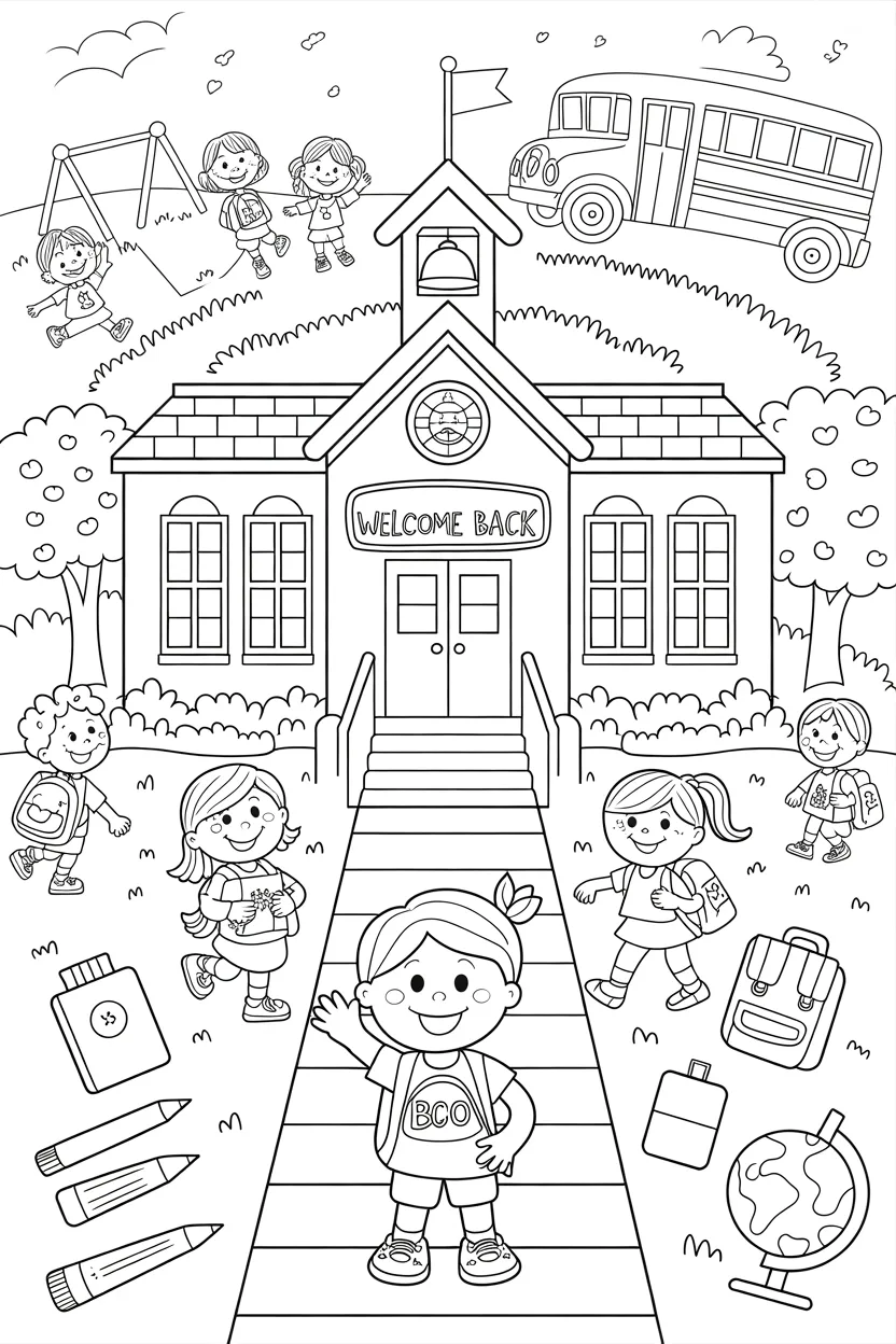 5 Back to school coloring pages free printable