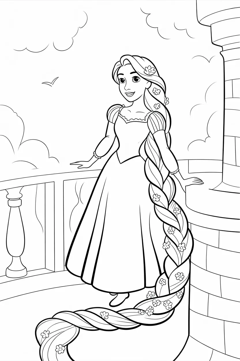 Rapunzel coloring pages free printable