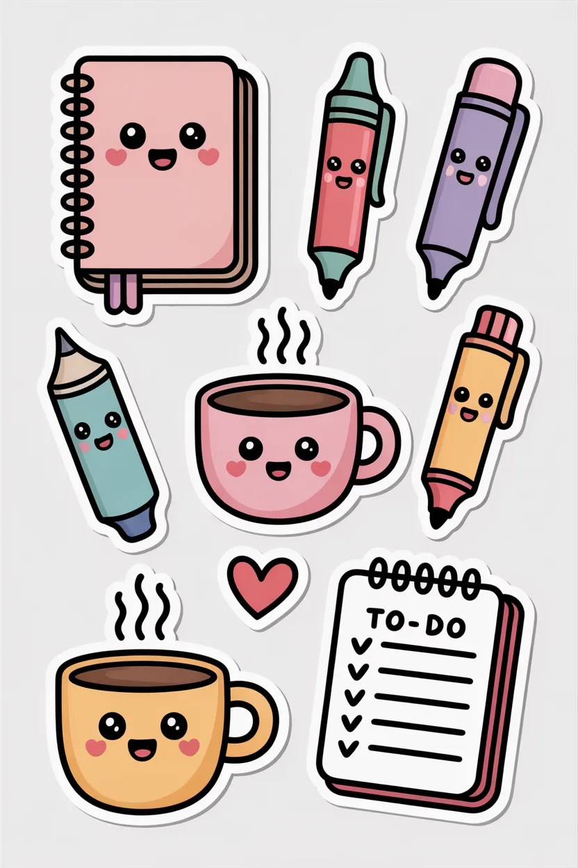 adorable doodle stickers free printable