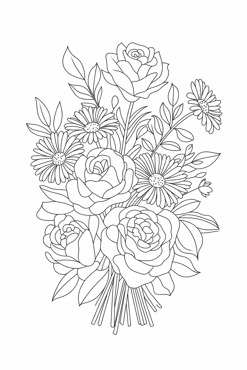 Flowers coloring pages free printable