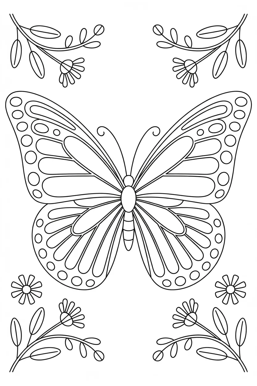 5 Butterfly coloring pages free printable