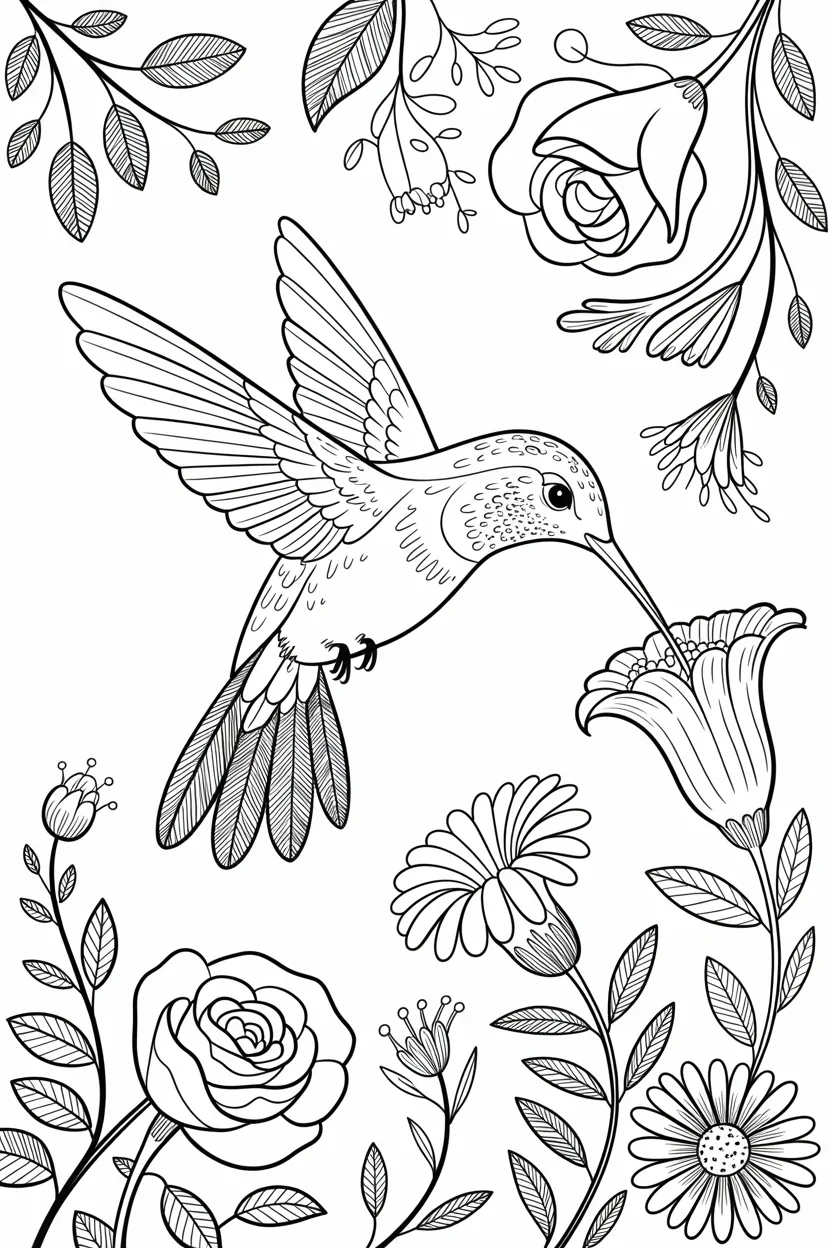 beautiful hummingbird coloring pages free printable