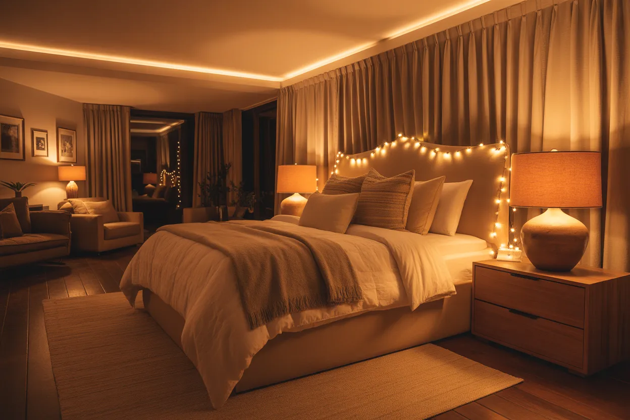 Layered Lighting Bedroom