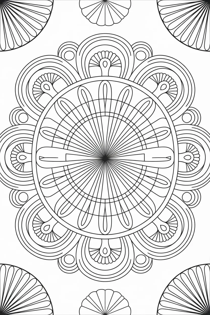 Geometric Mandala coloring pages