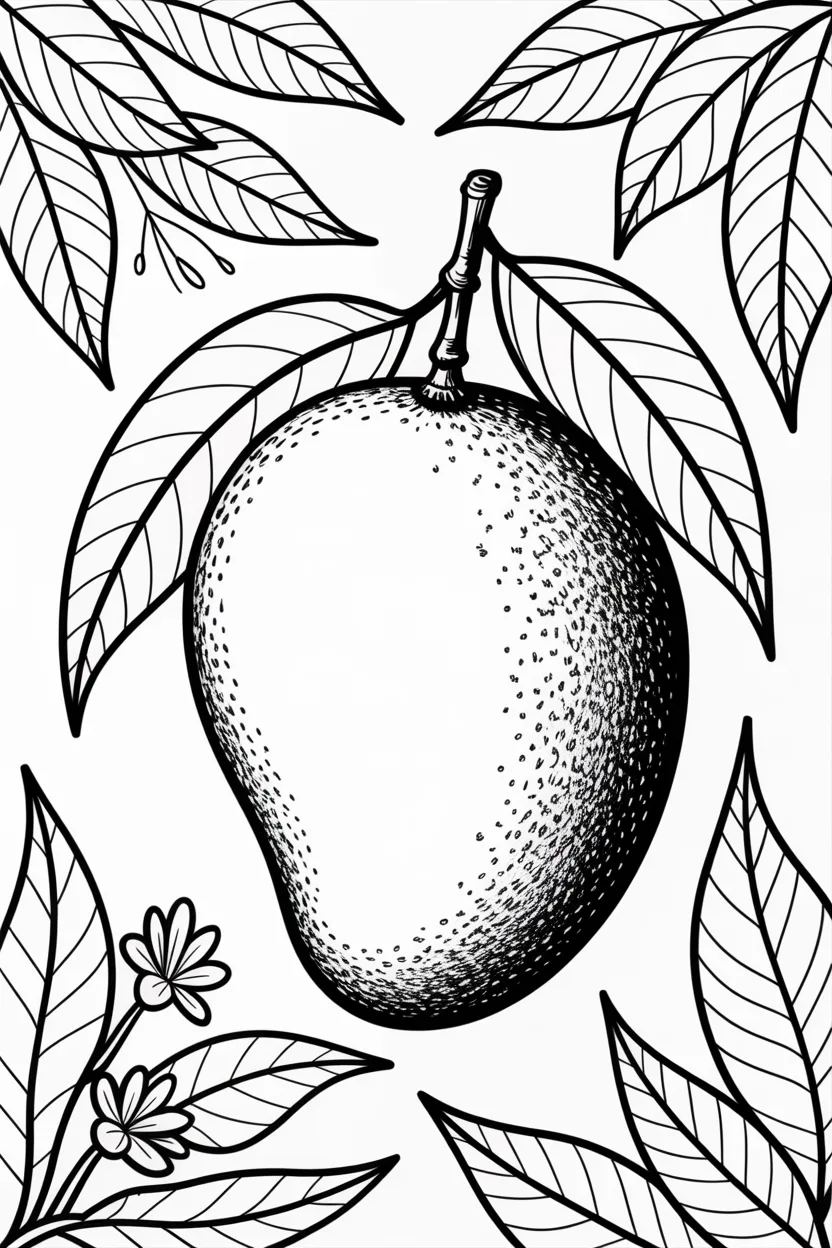 5 Mango coloring pages free printable