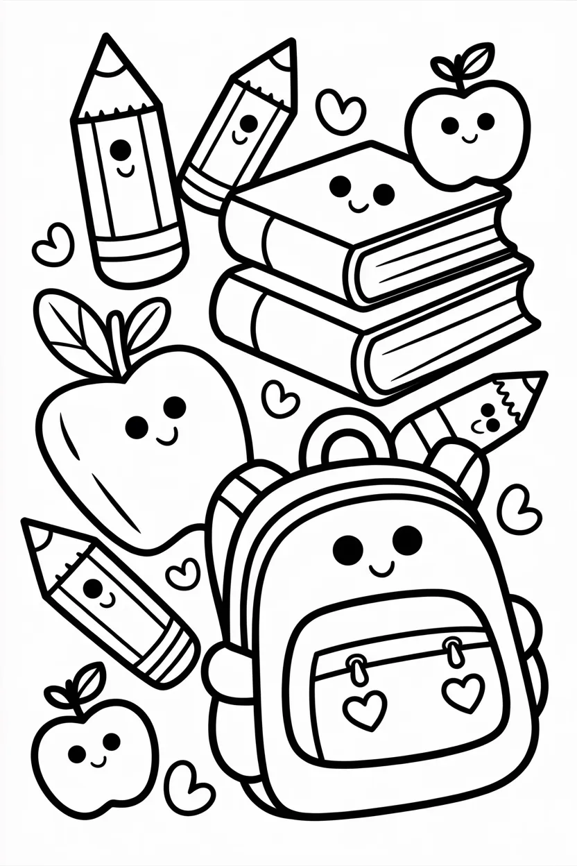 5 Back to School Coloring Pages Free Printable