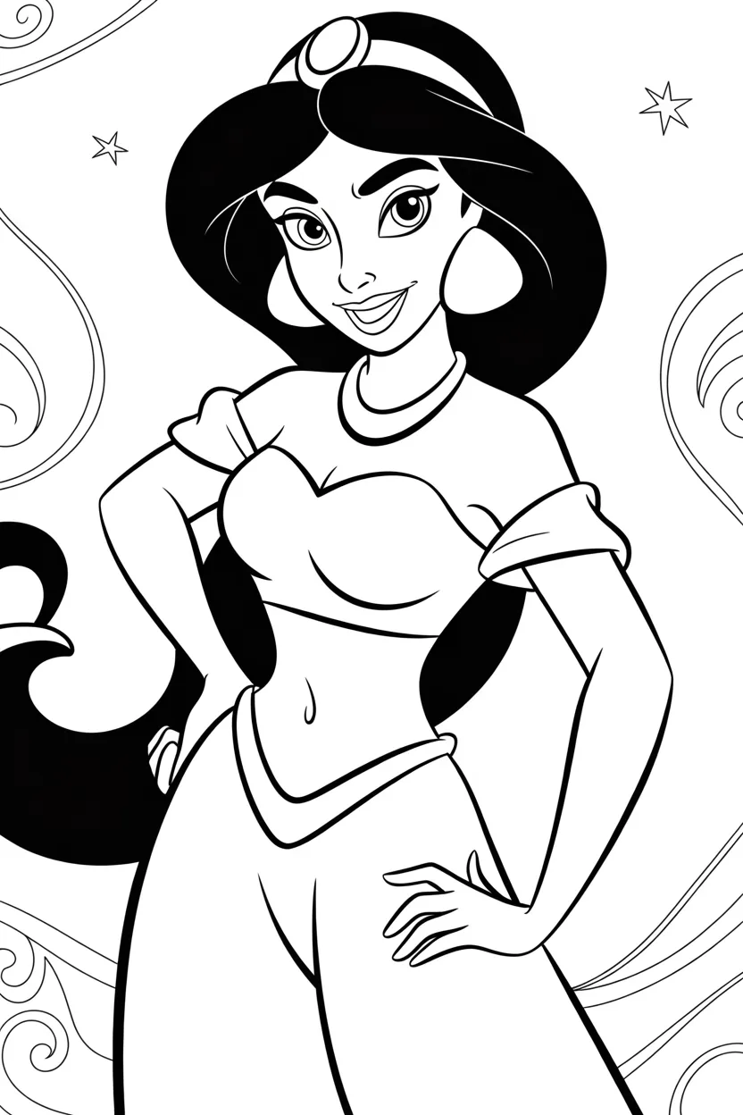 4 Jasmine coloring pages free printable