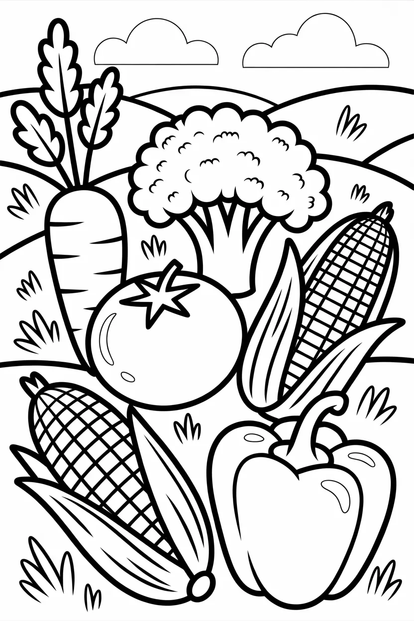 vegetables coloring pages free printable 