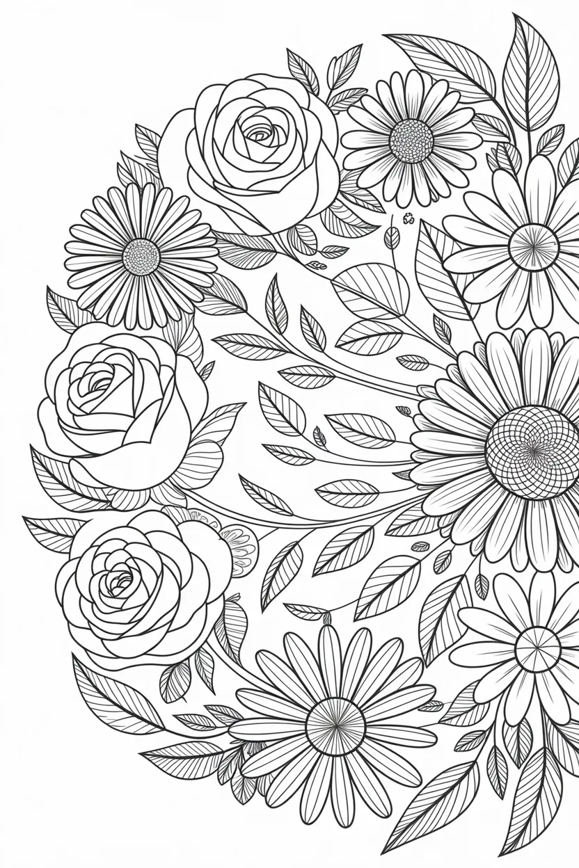 Floral mandala coloring pages