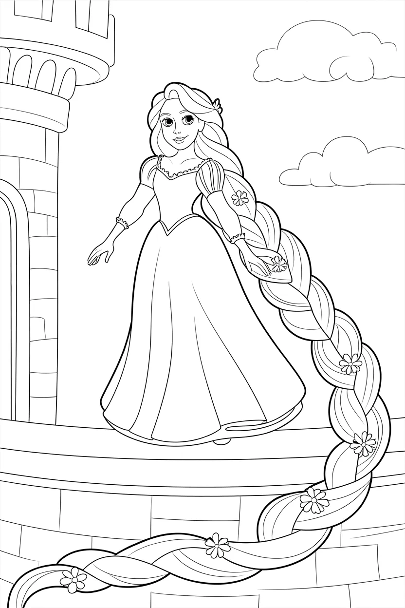 Rapunzel coloring pages free printable