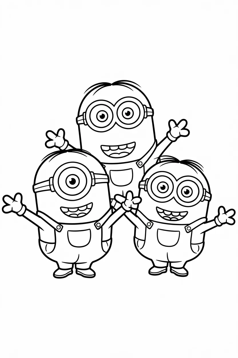 cartoon character minions coloring pages free printable