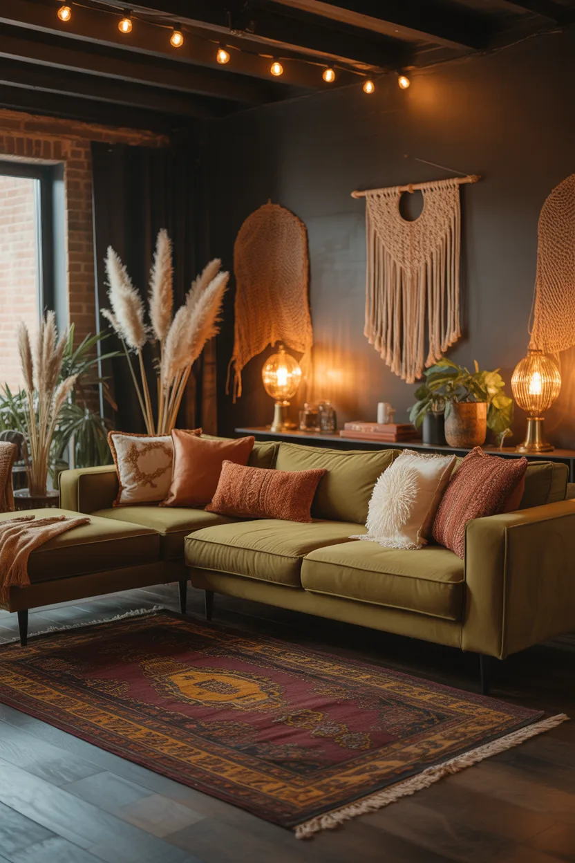 Dark Boho Living Room Ideas