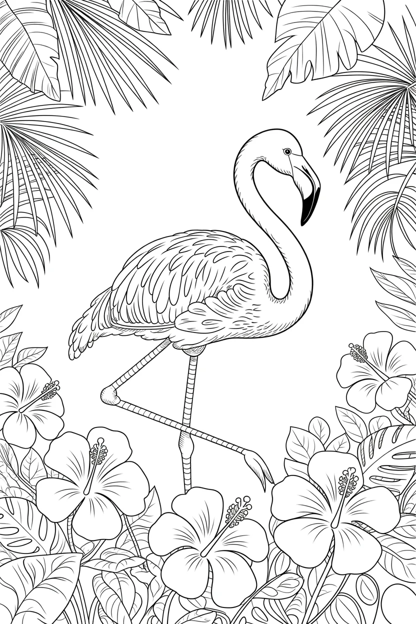 flamingo coloring pages free printable