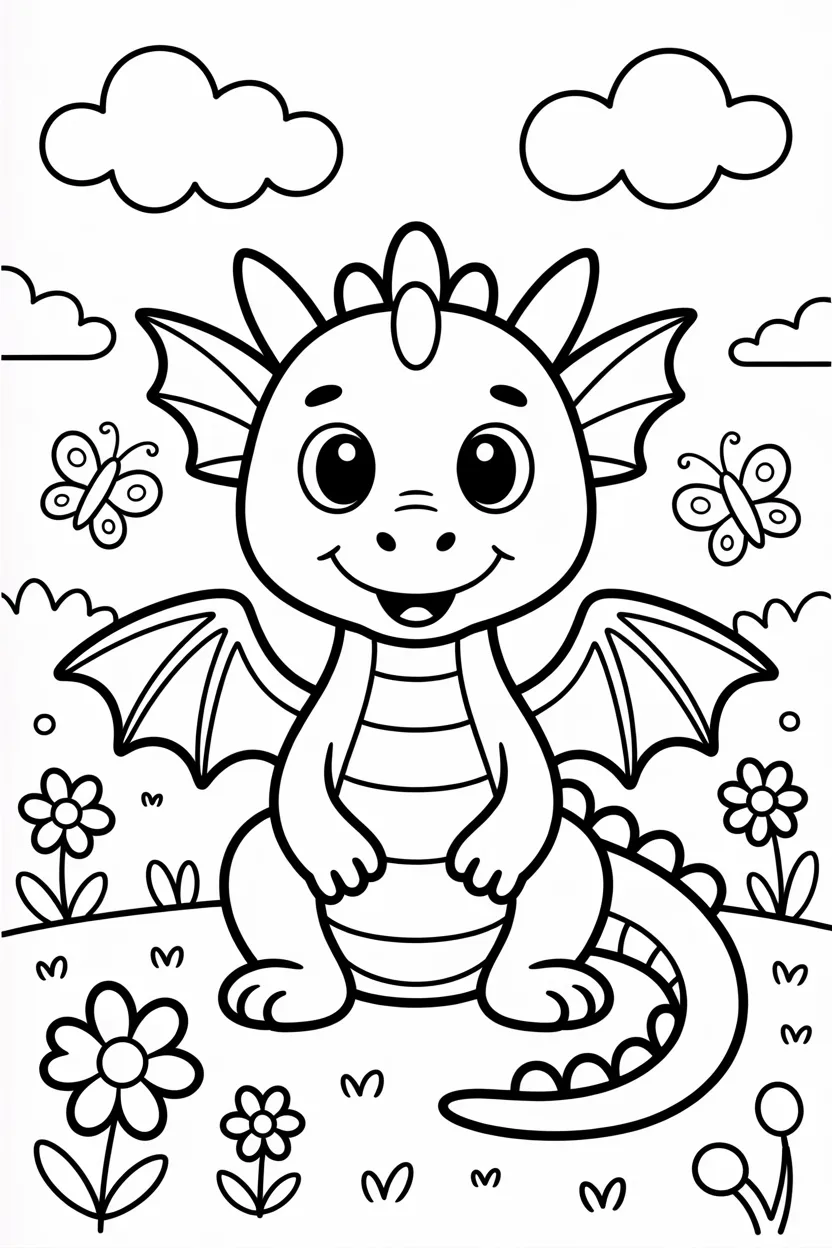 5 Cartoon dinosaur coloring pages free printable