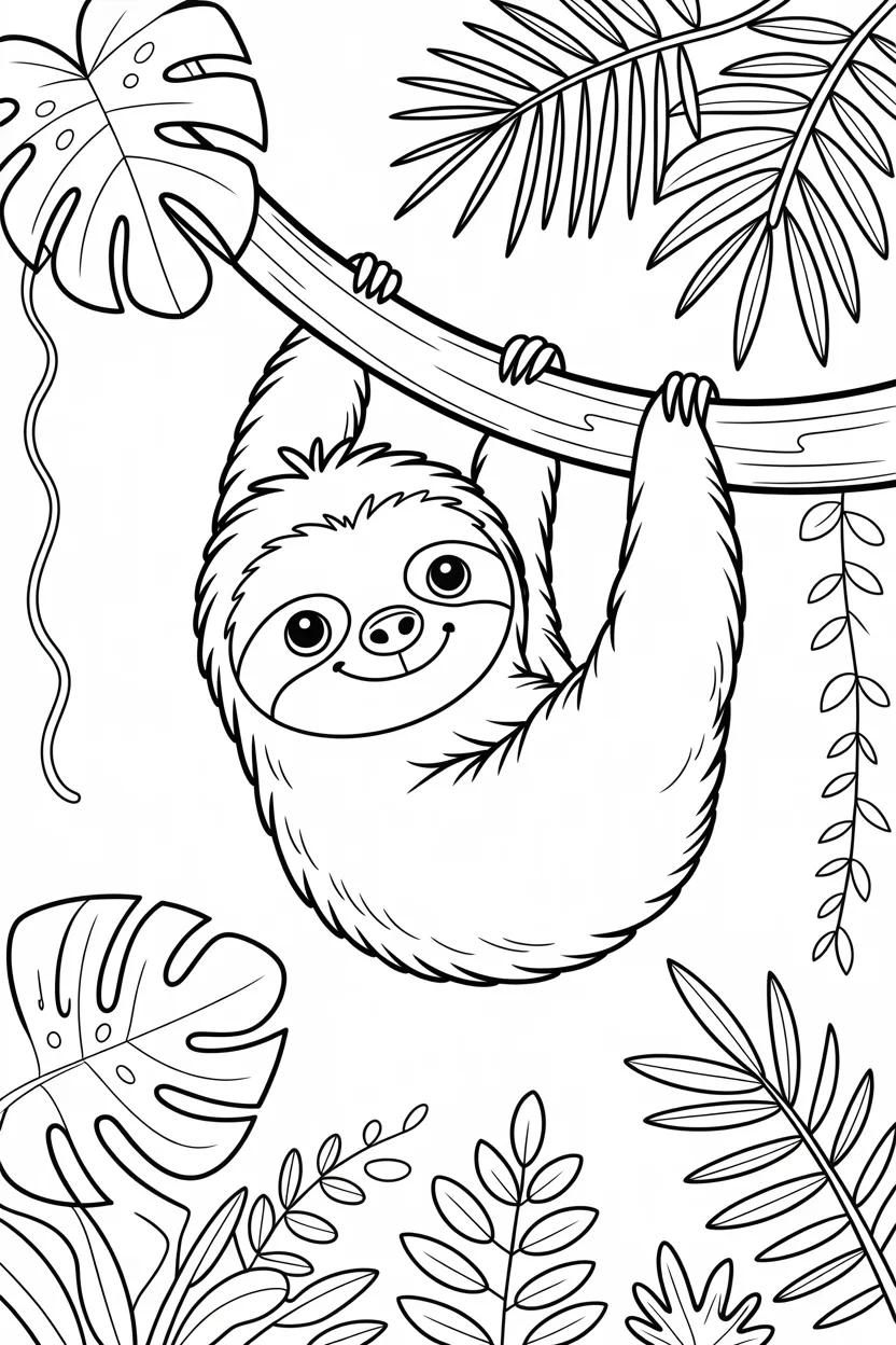 cute sloth coloring pages free printable